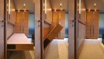 Interior of Tatiana yacht - designed by J Kinder and realised by Septemar Yacht Furniture